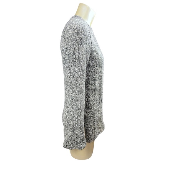 Fossil merino wool silk Black White Long Sleeve three button Cardigan Small - Picture 2 of 10